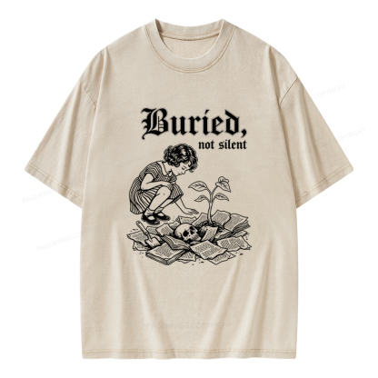 Pagewings Buried Not Silent Unisex Washed T-shirt