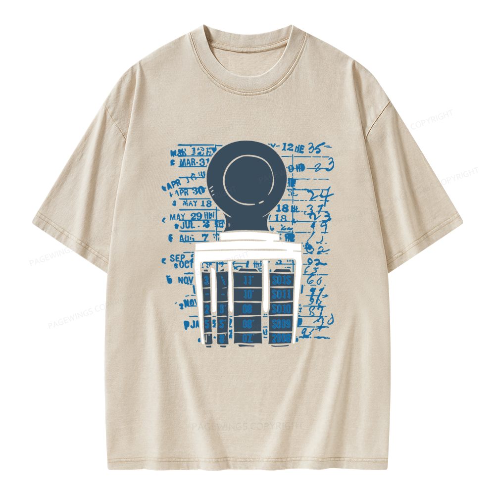 Pagewings Books Library Stamp Unisex Washed T-shirt