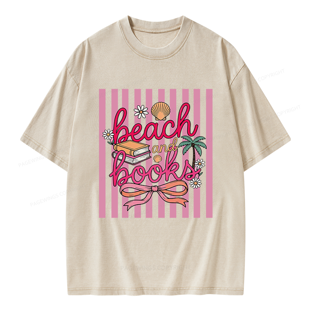 Pagewings Summer Reading Unisex Washed T-shirt