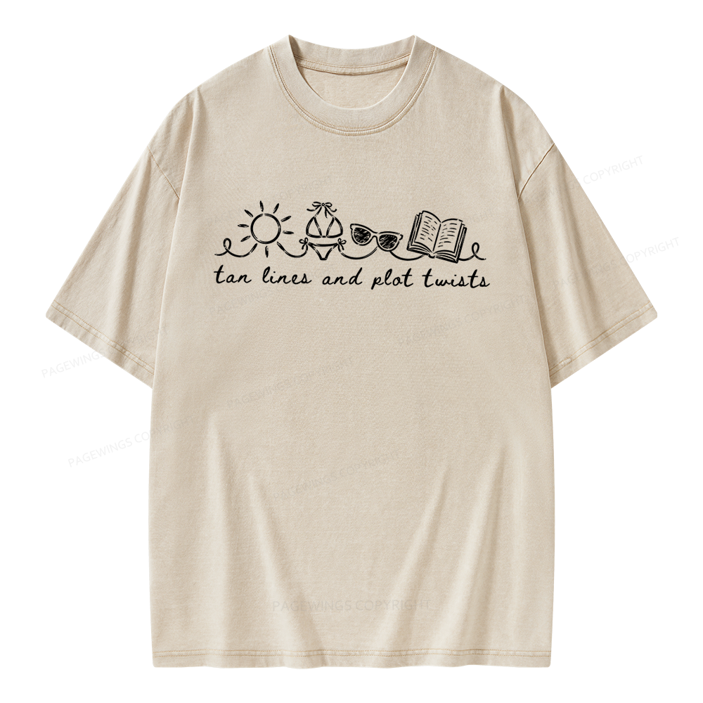 Pagewings Summer Reading Unisex Washed T-shirt