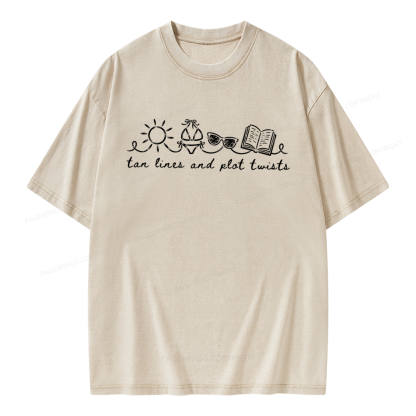 Pagewings Summer Reading Unisex Washed T-shirt