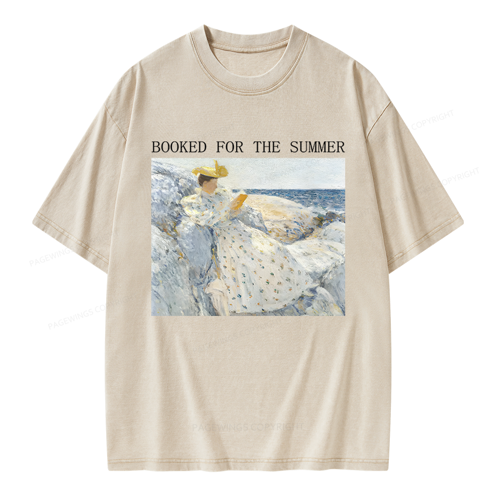 Pagewings Booked for the Summer Unisex Washed T-shirt