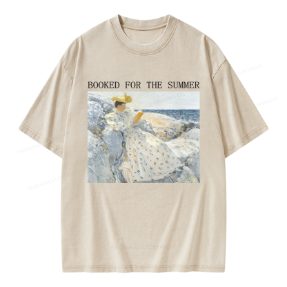 Pagewings Booked for the Summer Unisex Washed T-shirt