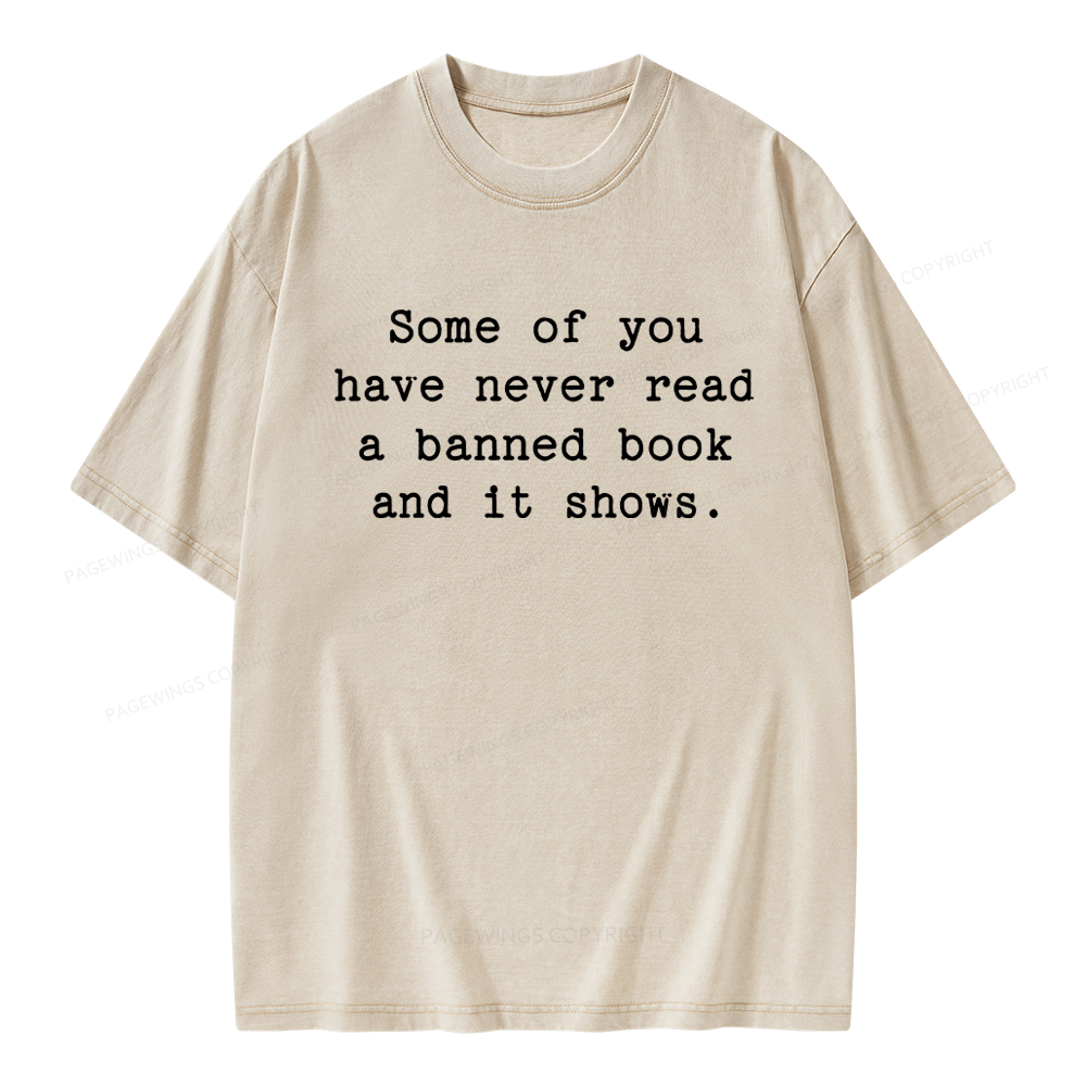 Pagewings Read Banned Books Unisex Washed T-shirt