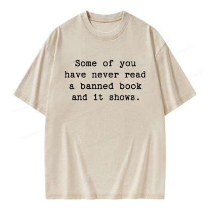 Pagewings Read Banned Books Unisex Washed T-shirt