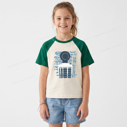 Pagewings Books Library Stamp16436 Kids Raglan T-shirt