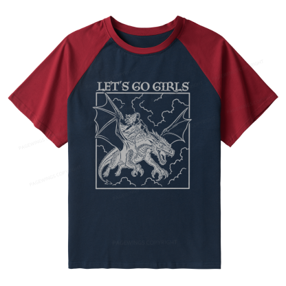 Pagewing Let's Go Girls Book Bookish Raglan T-shirt