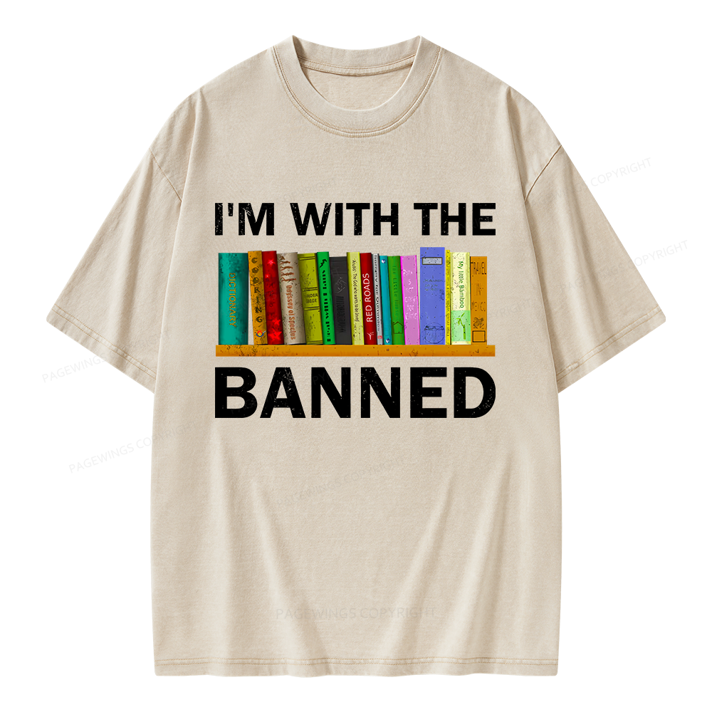 Pagewings I'm With The Banned Unisex Washed T-shirt