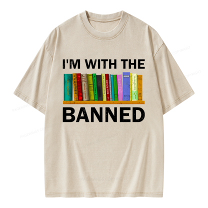 Pagewings I'm With The Banned Unisex Washed T-shirt