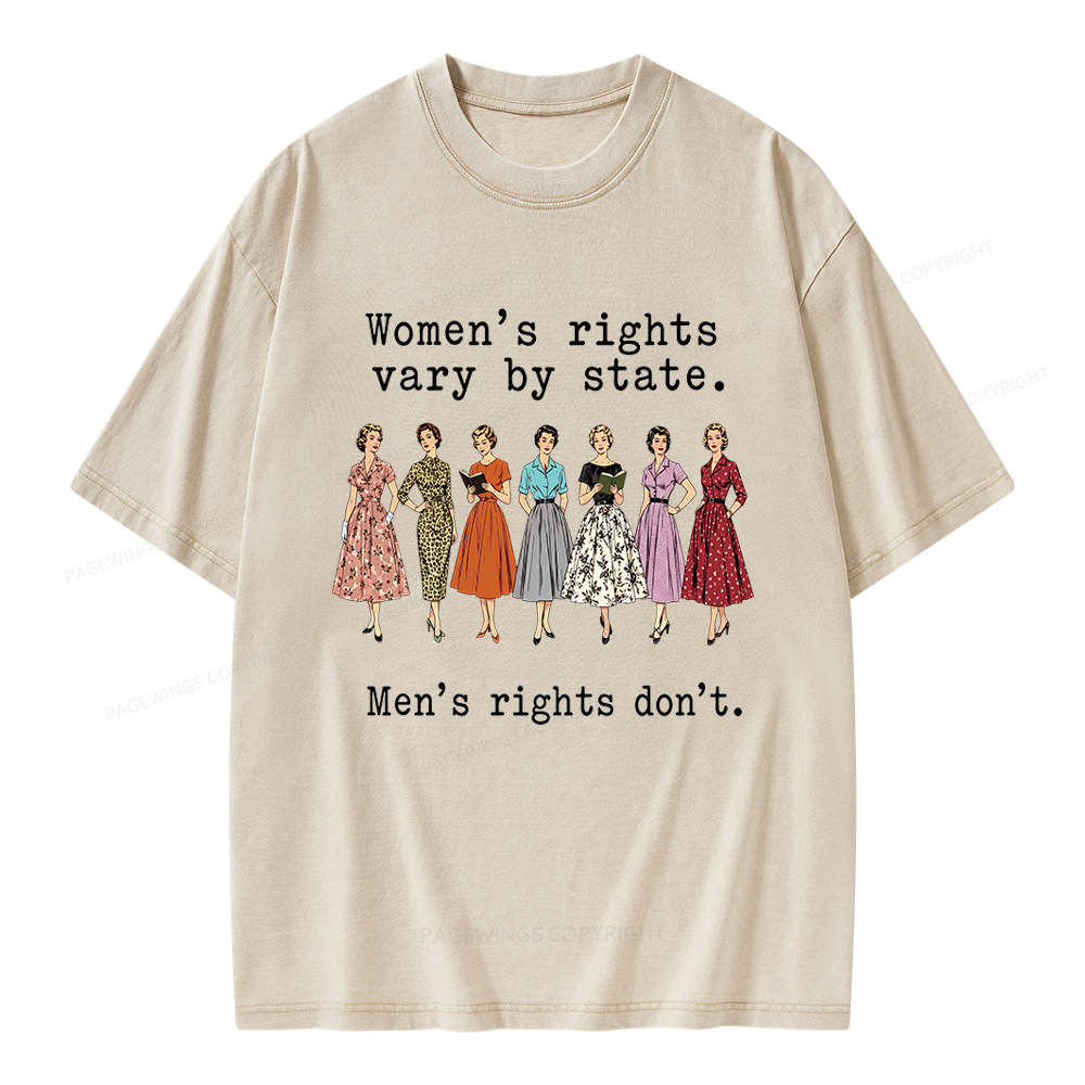 Pagewings Women's Rights Vary By State Unisex Washed T-shirt