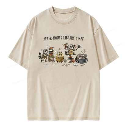 Pagewings After-Hours Library Staff Unisex Washed T-shirt
