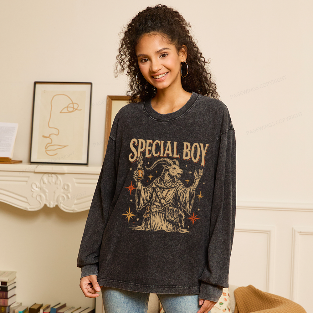 Pagewings Read Sci-Fi Book Unisex Washed Long Sleeve T-shirt