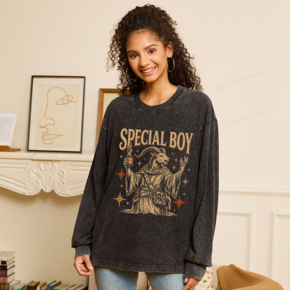 Pagewings Read Sci-Fi Book Unisex Washed Long Sleeve T-shirt
