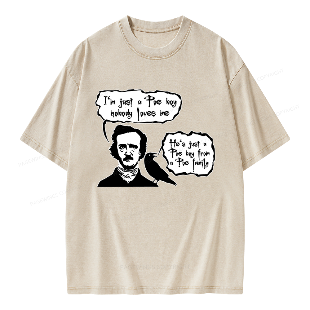Pagewings I'm Just A Poe Boy Unisex Washed T-shirt