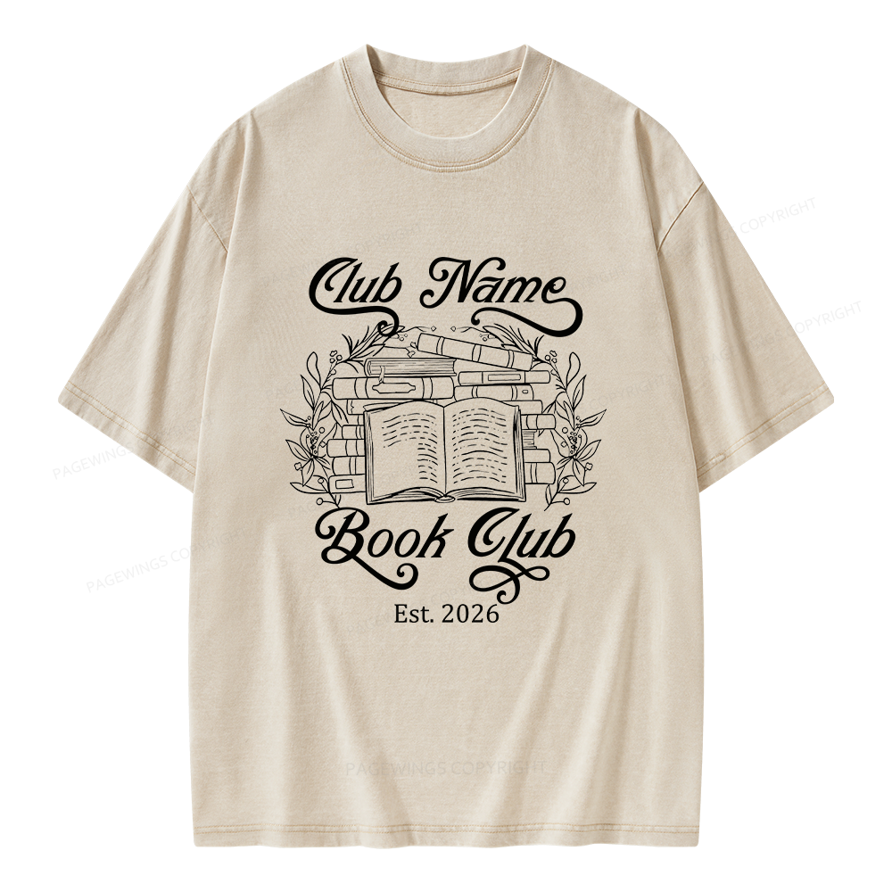Pagewings Personalized Book Club Unisex Washed T-shirt