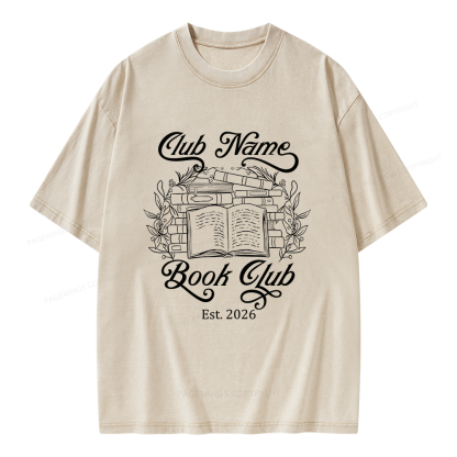 Pagewings Personalized Book Club Unisex Washed T-shirt