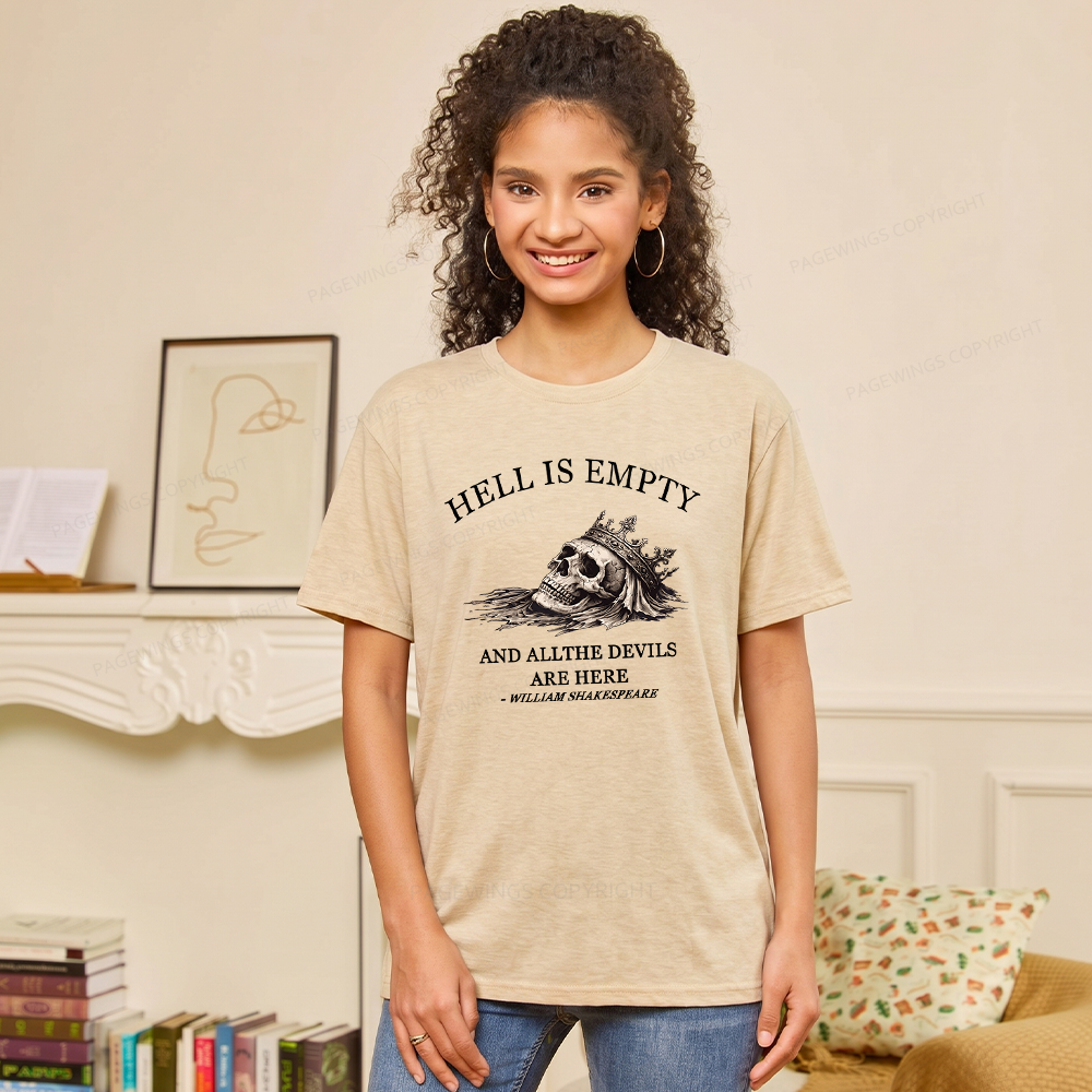 Pagewings Hell Is Empty And All The Devils Are Here Unisex Heather T-Shirt