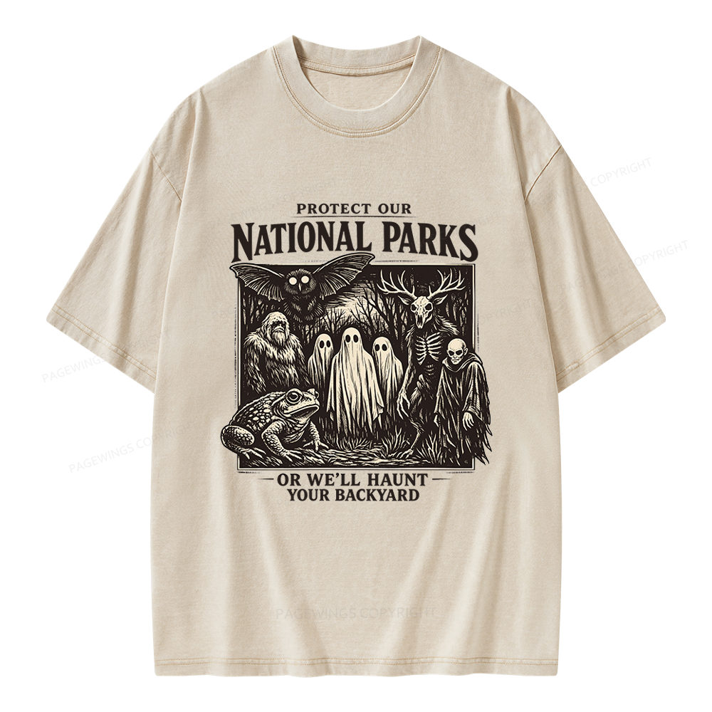 Pagewings Protect Our National Parks Unisex Washed T-shirt