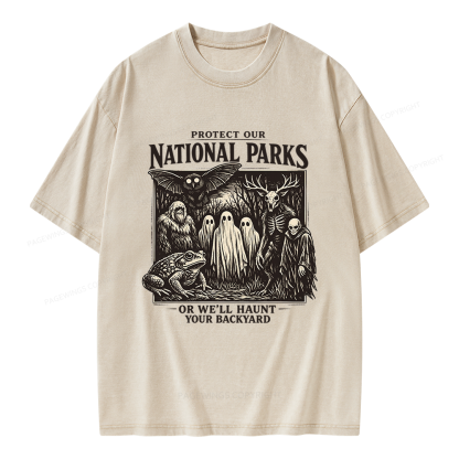 Pagewings Protect Our National Parks Unisex Washed T-shirt