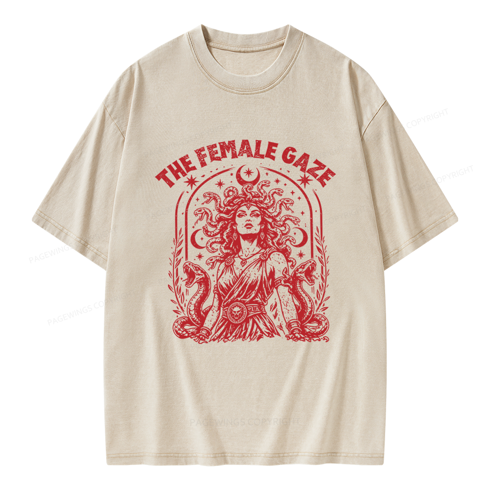 Pagewings Vintage Medusa Feminist Unisex Washed T-shirt