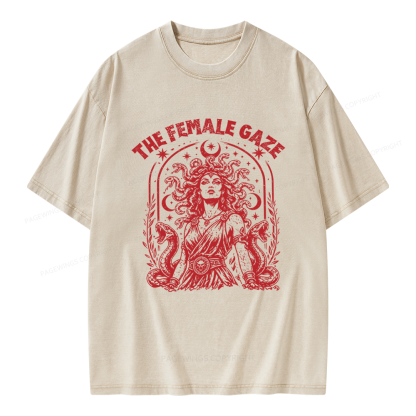 Pagewings Vintage Medusa Feminist Unisex Washed T-shirt