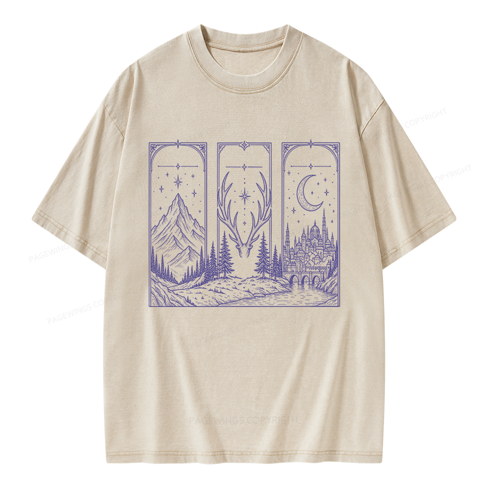 Pagewings Fantasy Book Lover Unisex Washed T-shirt