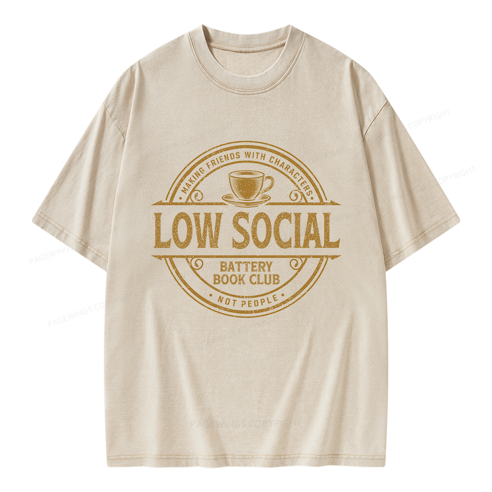 Pagewing Anti Social Book Club Unisex Washed T-shirt