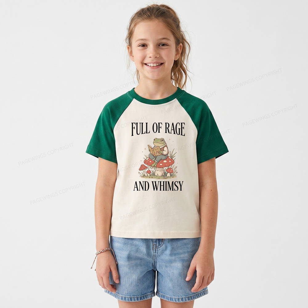 Pagewings Full of Rage and Whimsy Kids Raglan T-shirt 