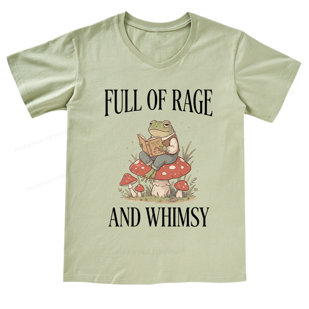 Pagewings Full of Rage and Whimsy V-neck T-shirt