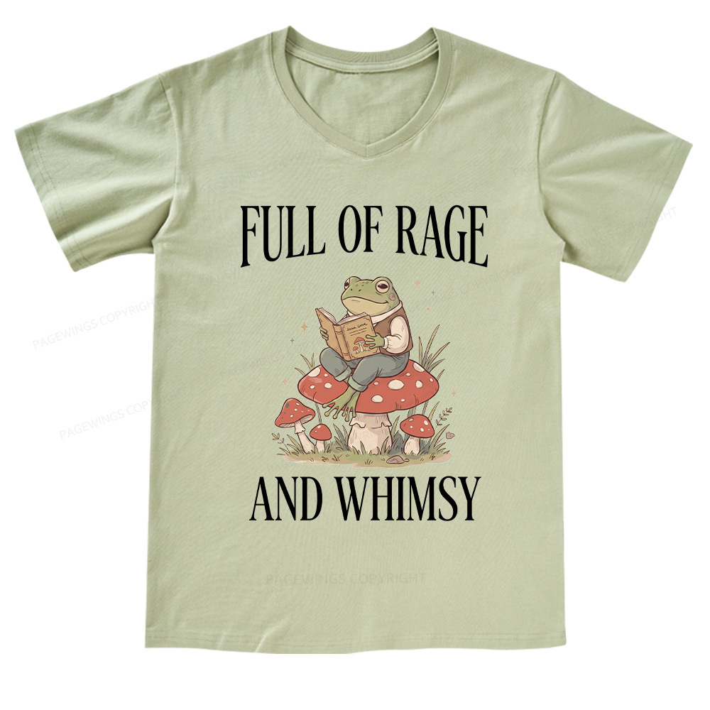Pagewings Full of Rage and Whimsy V-neck T-shirt