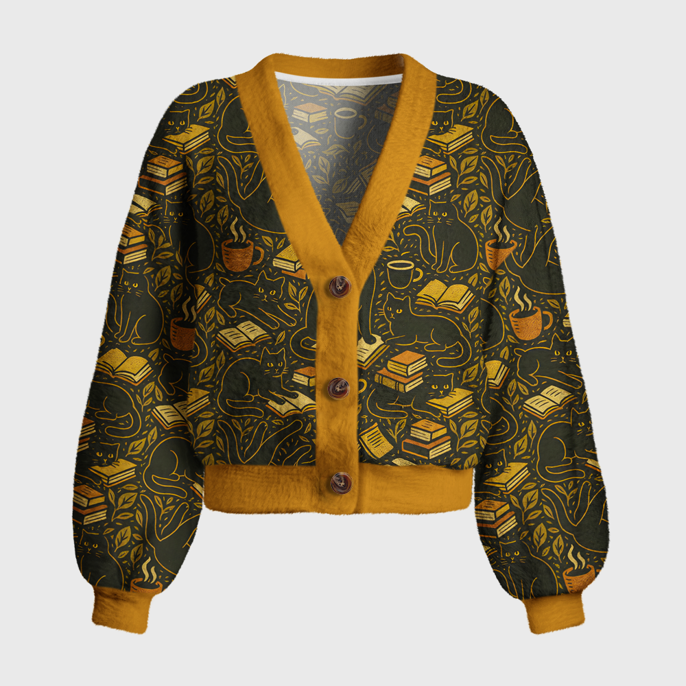 Pagewings Read Banned Books Drink Coffee 7011X Women's Cardigan Sweater