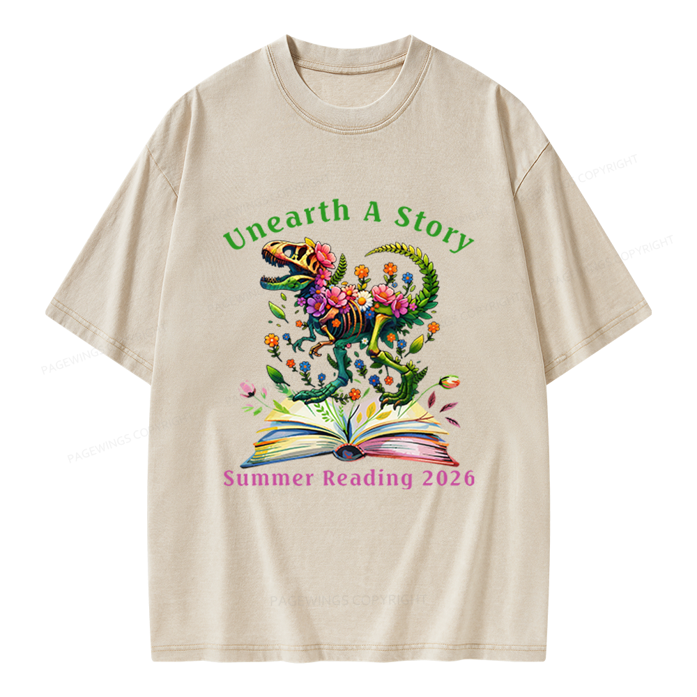 Pagewings Summer Reading 2026 Unisex Washed T-shirt