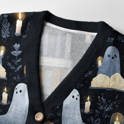 Pagewings Ghost Reading Light Knit Unisex Cardigan Sweaters