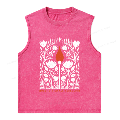 Pagewings Hope Is A Small Rebellion Unisex Washed Tank Top