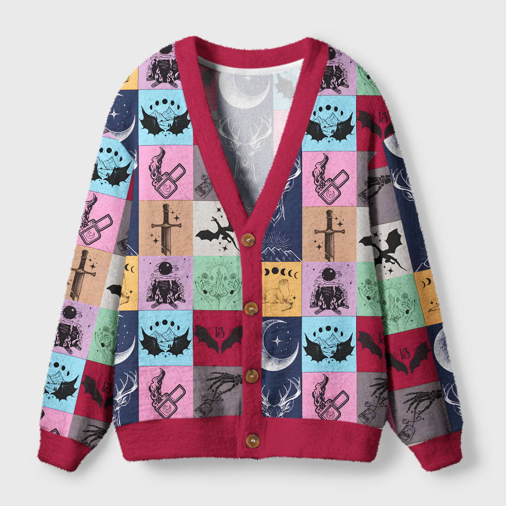 Pagewings Fantasy Book Lover Light Knit Unisex Cardigan Sweaters