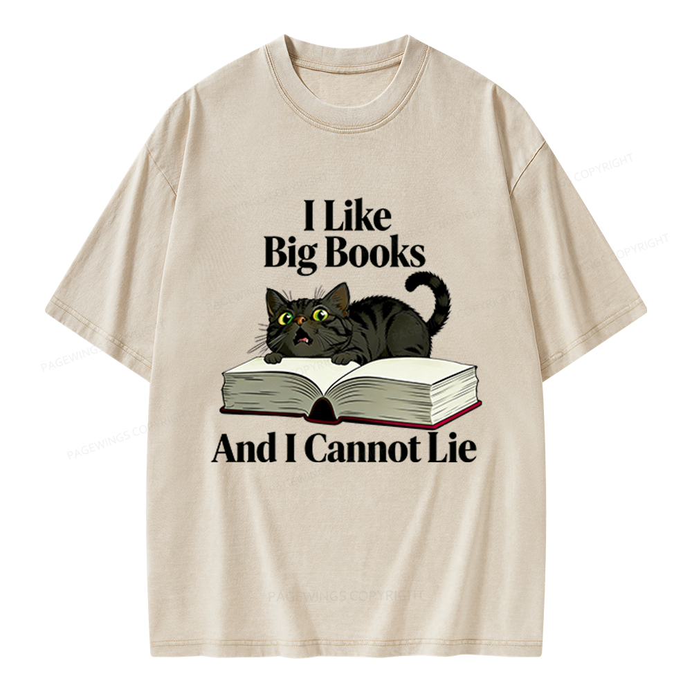 Pagewings I Like Big Books Unisex Washed T-shirt
