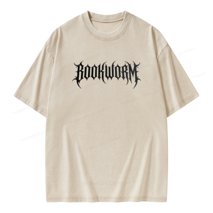 Pagewings Embroidered Bookworm Unisex Washed T-shirt