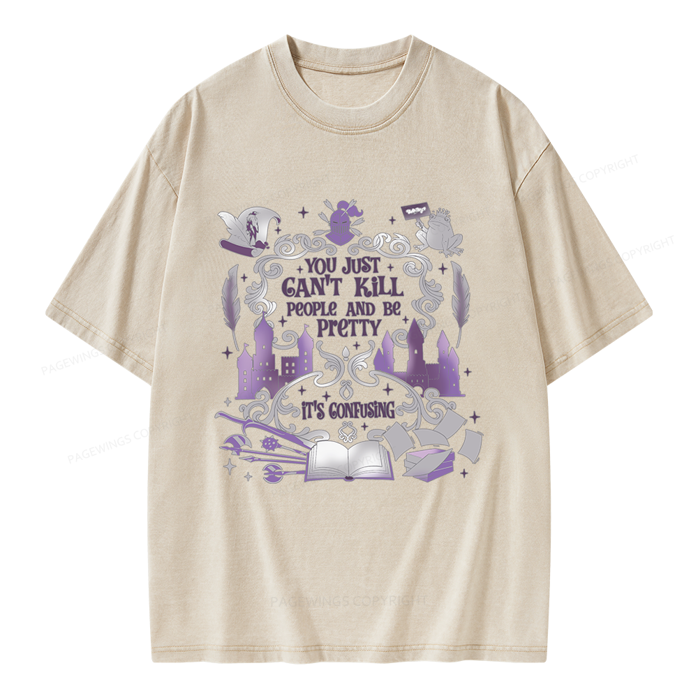 Pagewings Romantasy Book Lovers Unisex Washed T-shirt