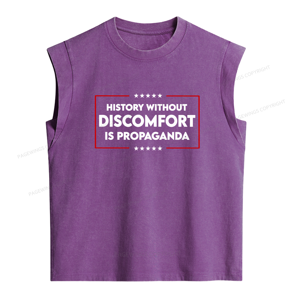 Pagewings History Without Discomfort Is Propaganda Women's Washed Tank Top
