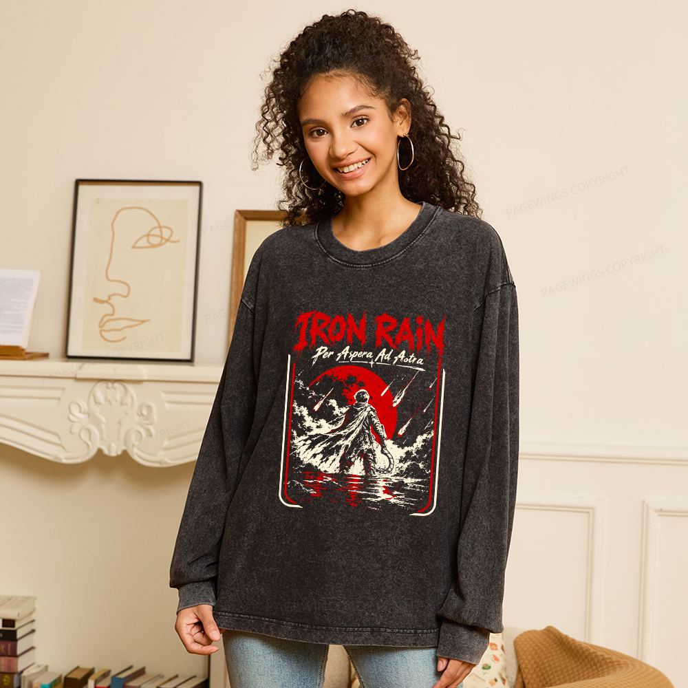 Pagewings Sci Fi Book Lover Unisex Washed Long Sleeve T-shirt