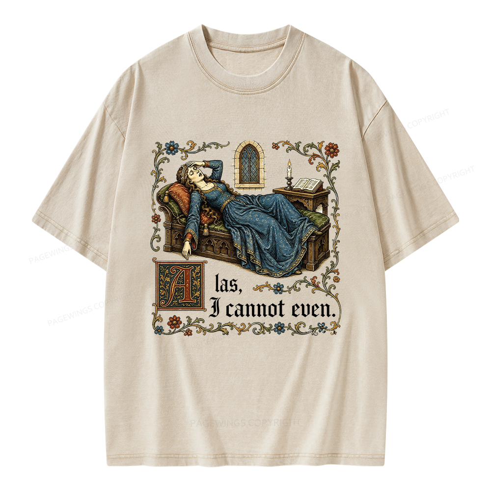 Pagewings Medieval Book Lover Unisex Washed T-shirt