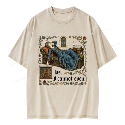 Pagewings Medieval Book Lover Unisex Washed T-shirt
