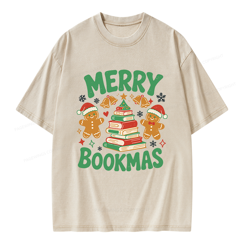 Pagewings Merry Christmas Unisex Washed T-shirt