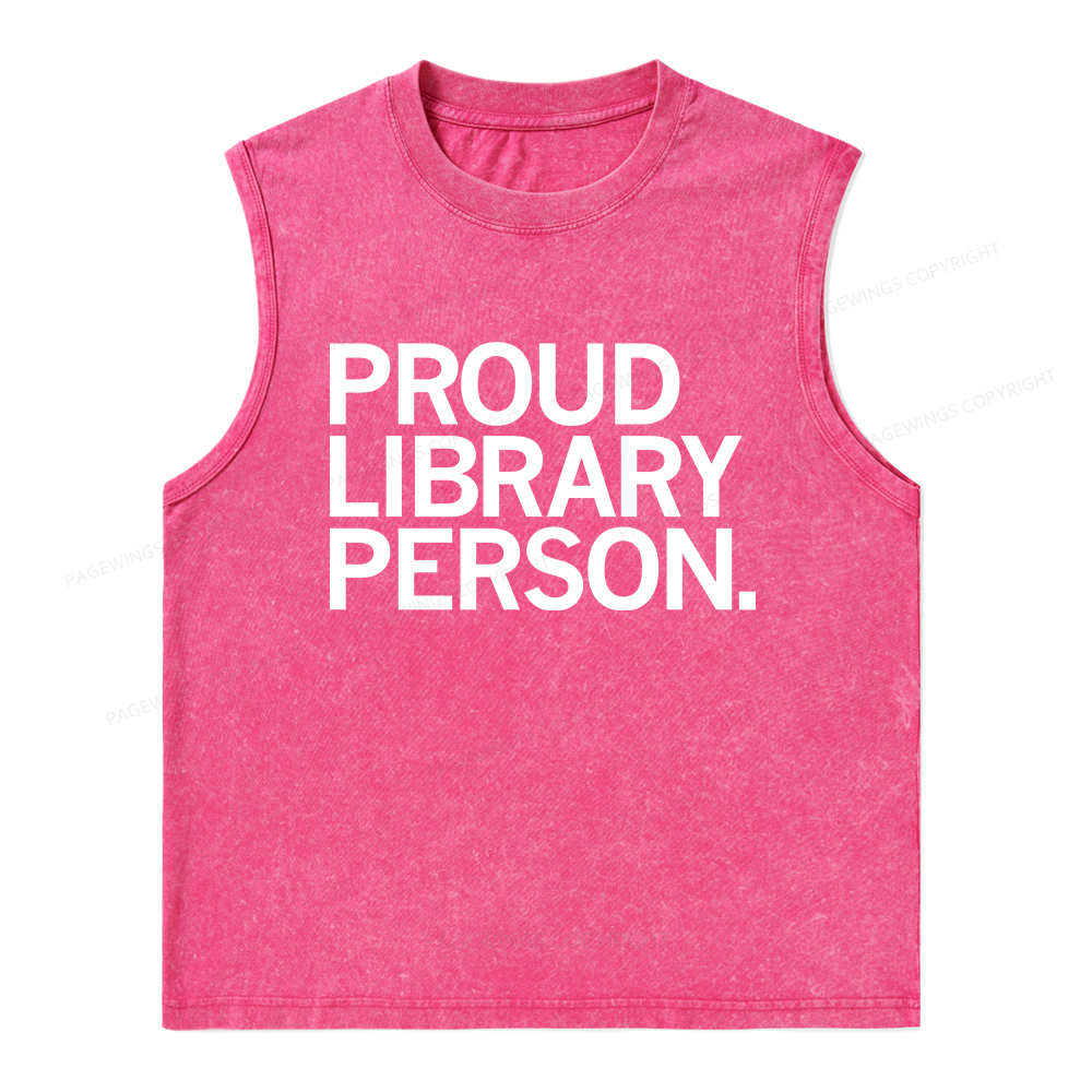 Pagewings  Proud Library Person Unisex Washed Tank Top