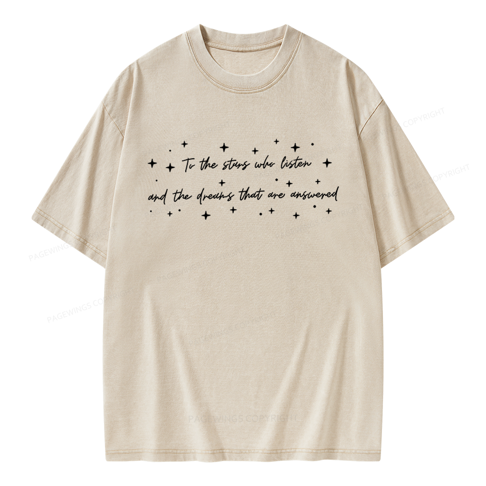Pagewings To the Stars Who Listen Unisex Washed T-shirt