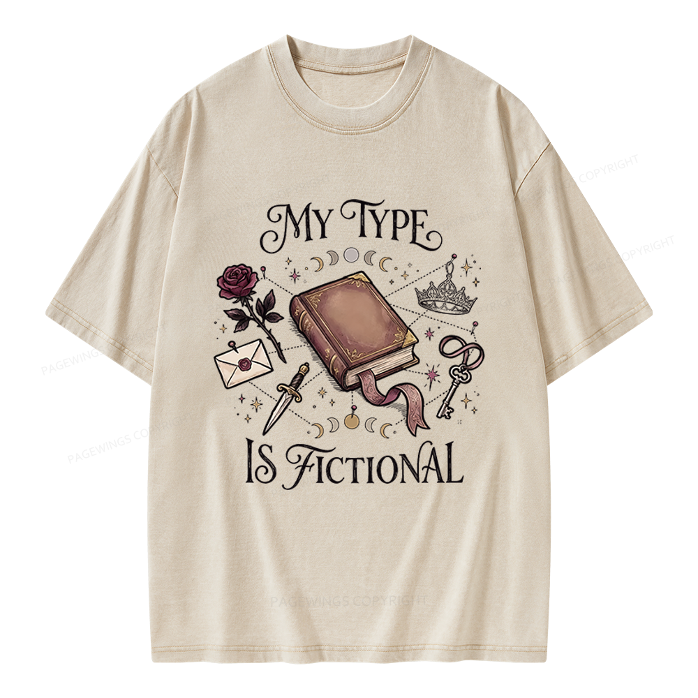Pagewings My Type Is Fictional Unisex Washed T-shirt