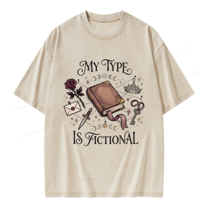 Pagewings My Type Is Fictional Unisex Washed T-shirt