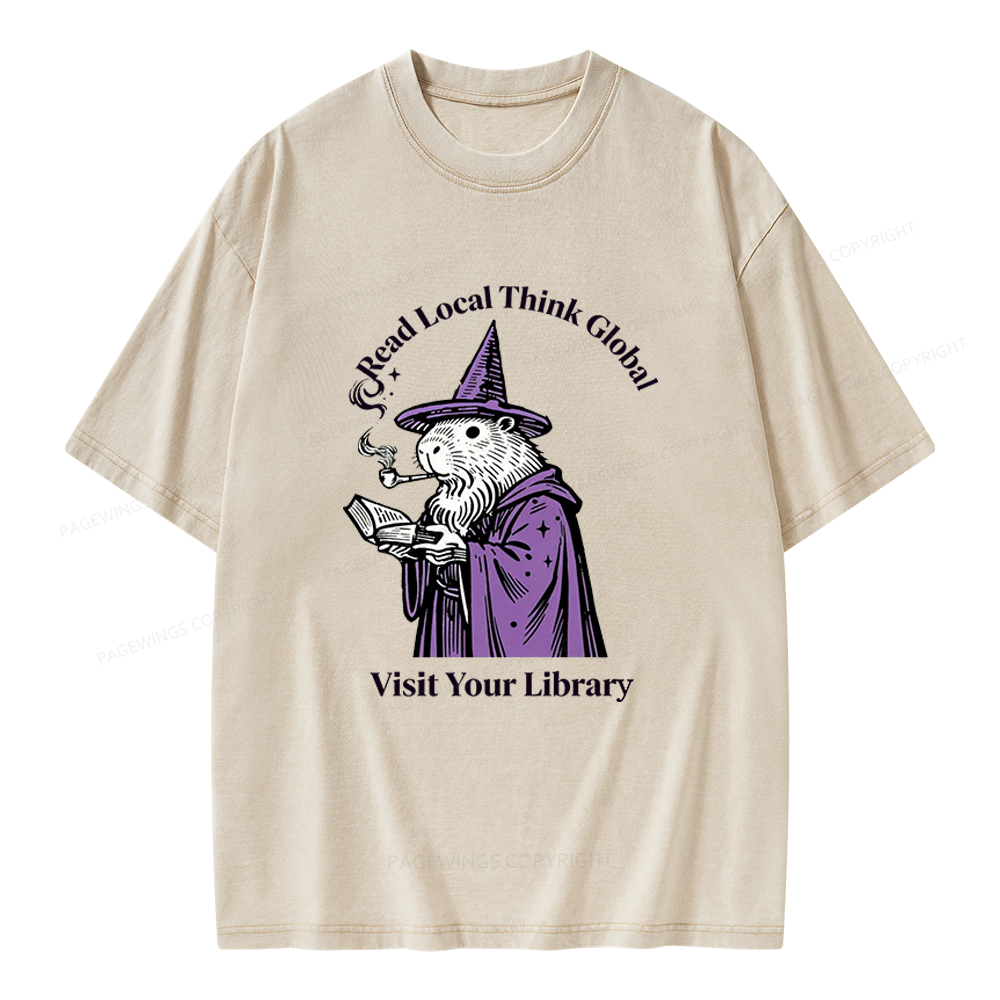 Pagewings  Visit Your Library Unisex Washed T-shirt