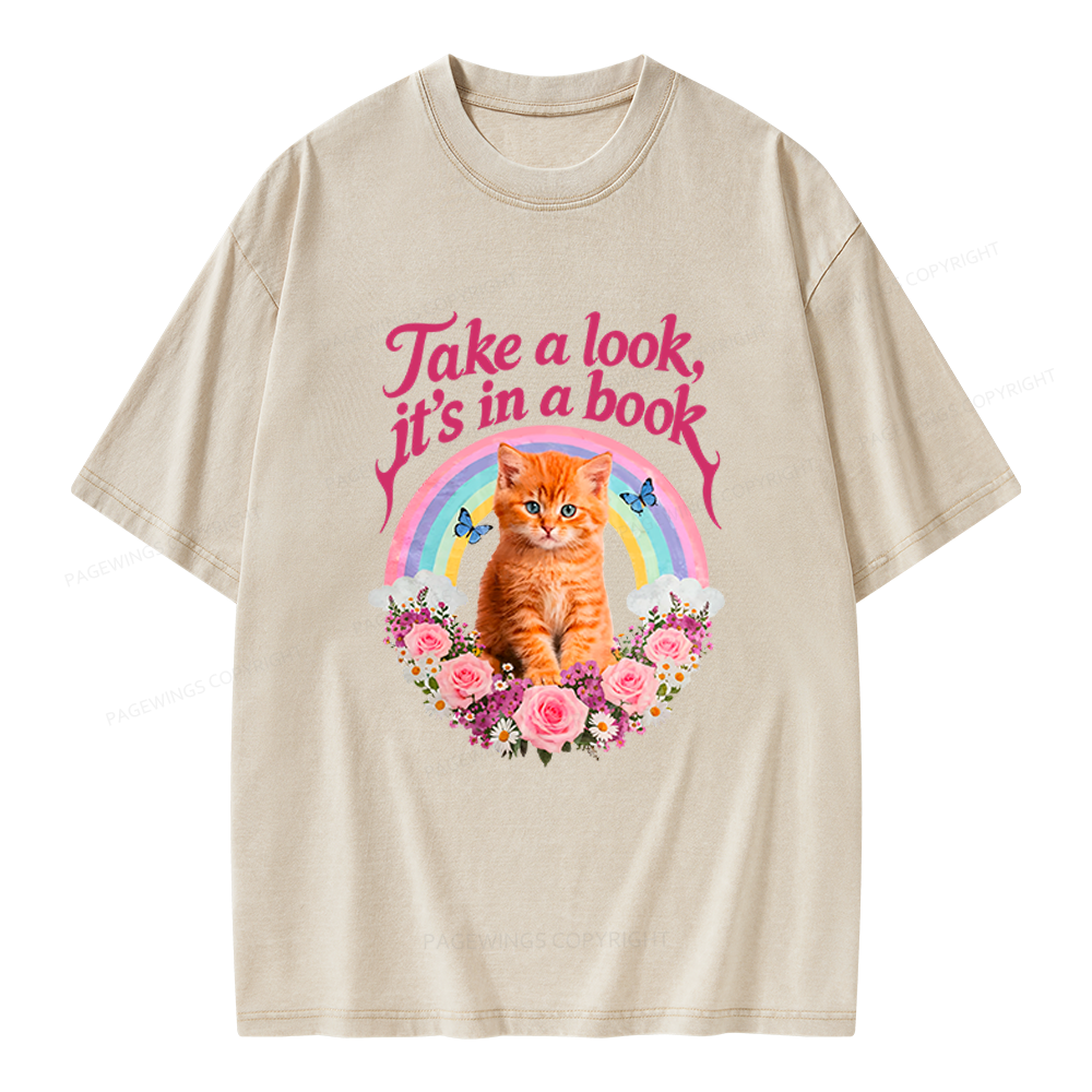 Pagewings Take A Look It's In A Book Unisex Washed T-shirt