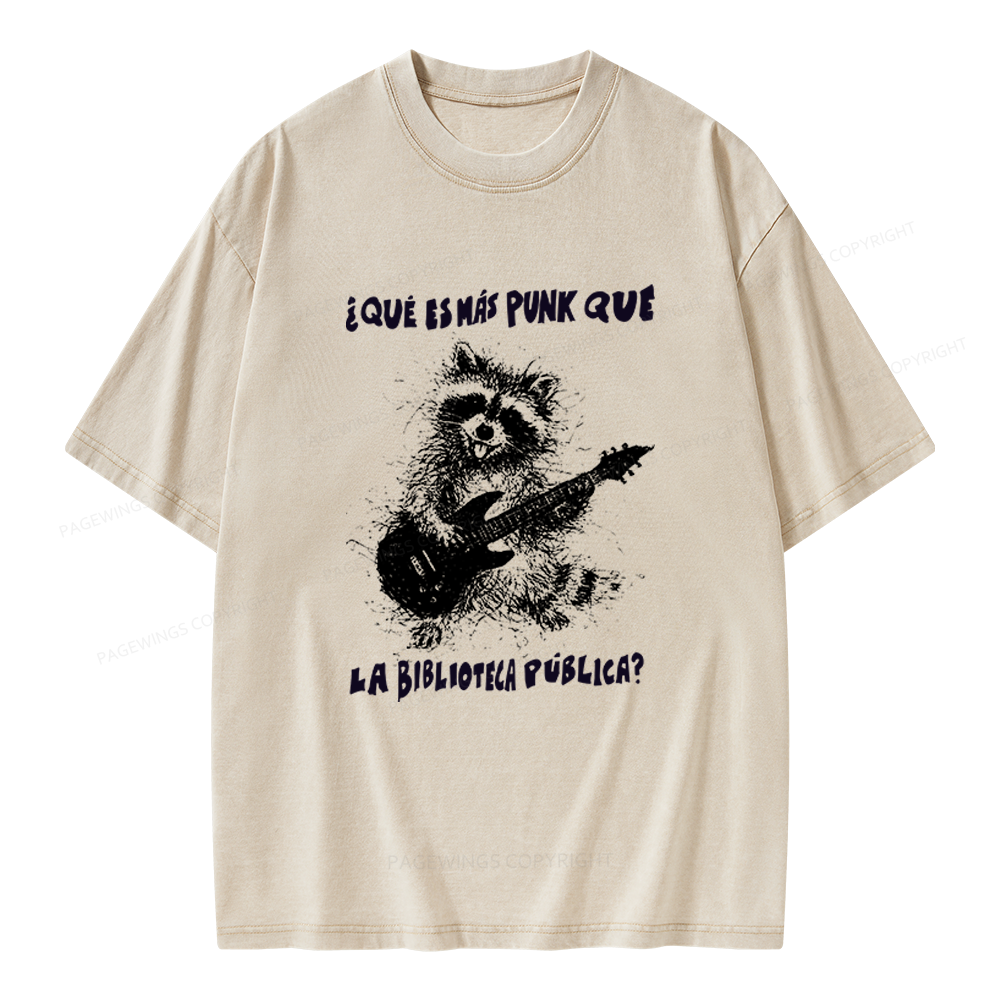 Pagewings What's More Punk Than The Public Library Unisex Washed T-shirt